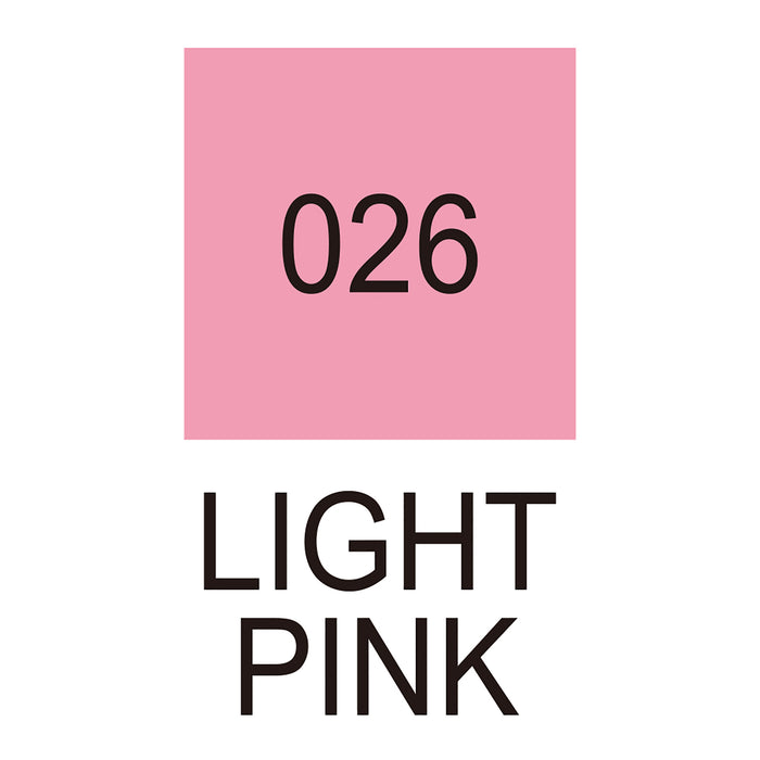 Colour chart for the Light Pink (026) Kuretake ZIG Clean Color f Pen