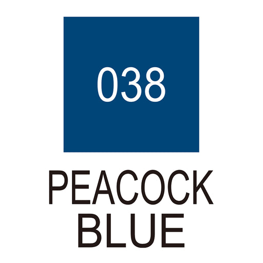 Colour chart for the Peacock Blue (038) Kuretake ZIG Clean Colour Brush Pen