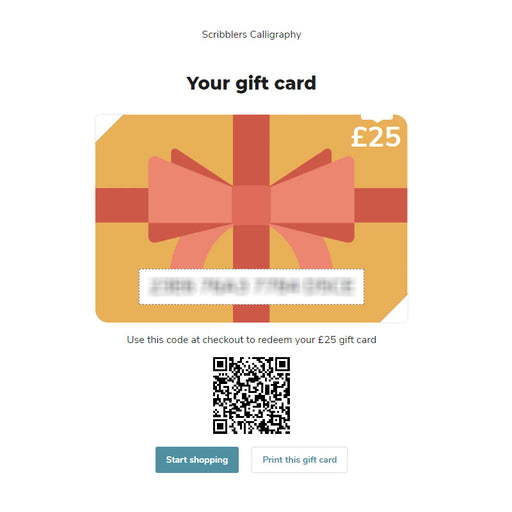 Digital Gift Card Email example