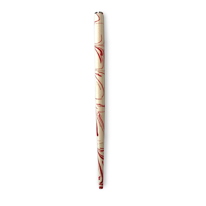 Red Marble on White Calligraphy Pen Holder
