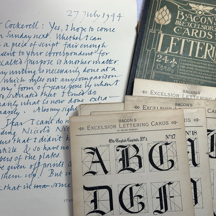 Old hand written letter and Calligraphy Lettering Cards