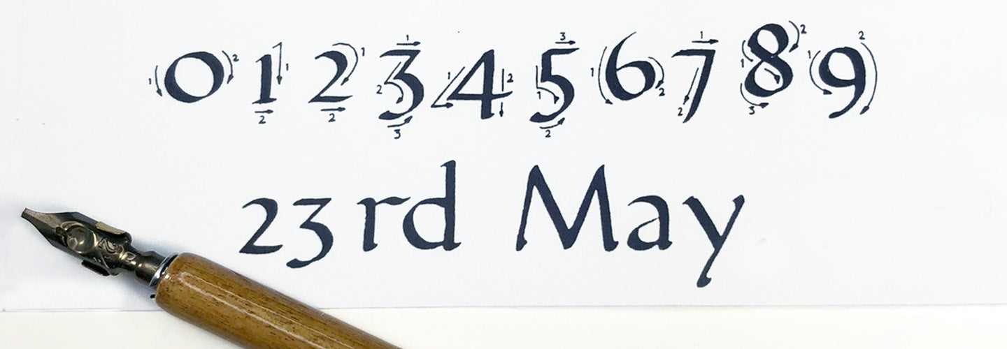 Writing Numbers with a Broad-Edge Pen