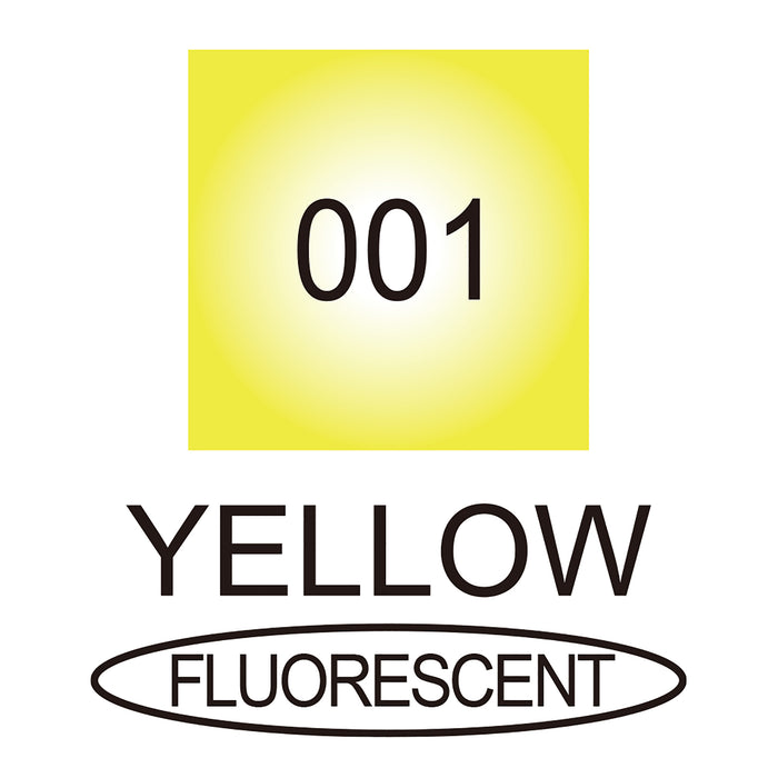 Colour chart for Fluorescent Yellow (001) Kuretake ZIG Clean Color f Pen