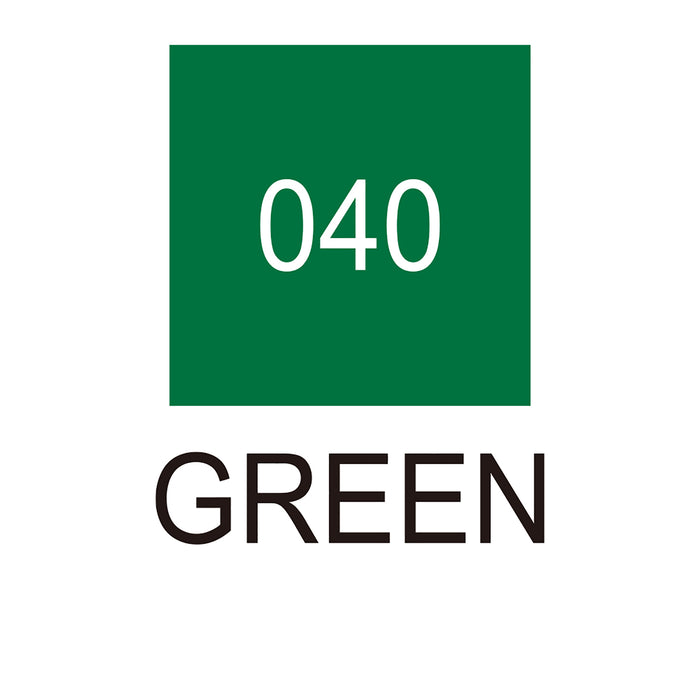 Colour chart for the Green (040) Kuretake ZIG Clean Color f Pen
