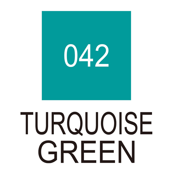 Colour chart for the Turquoise Green (042) Kuretake ZIG Clean Color f Pen