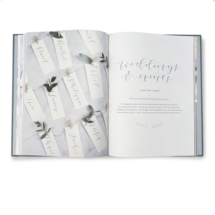 Modern Calligraphy and Hand Lettering book showing wedding calligraphy