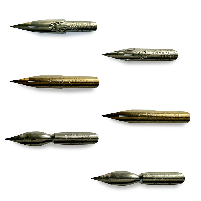 Selection of 6 Vintage William Mitchell Pointed Nibs