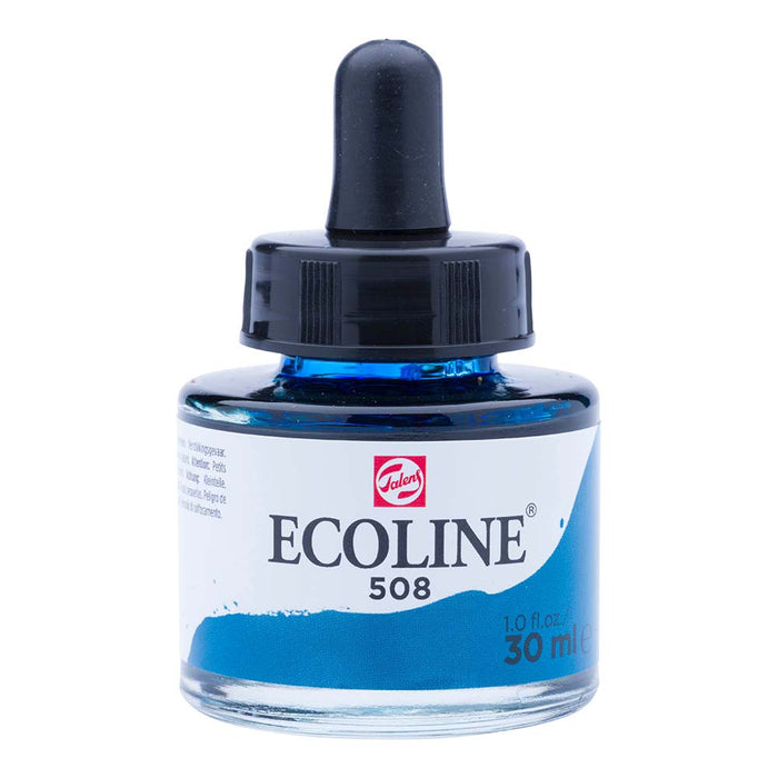 Bottle of Ecoline Liquid Watercolour Ink Prussian Blue