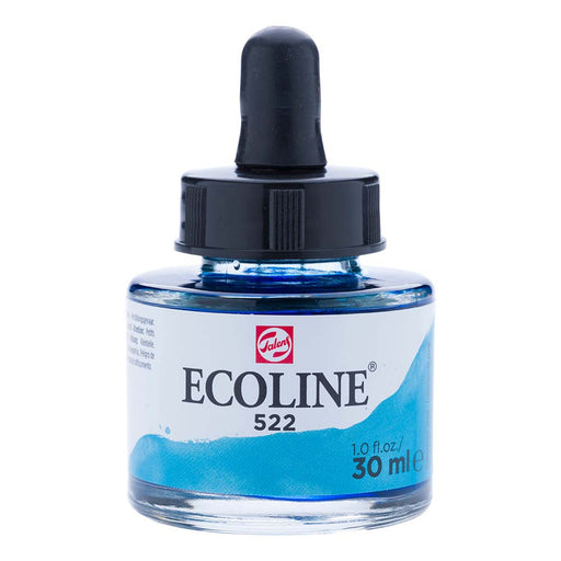 Bottle of Ecoline Liquid Watercolour Ink Turquoise Blue