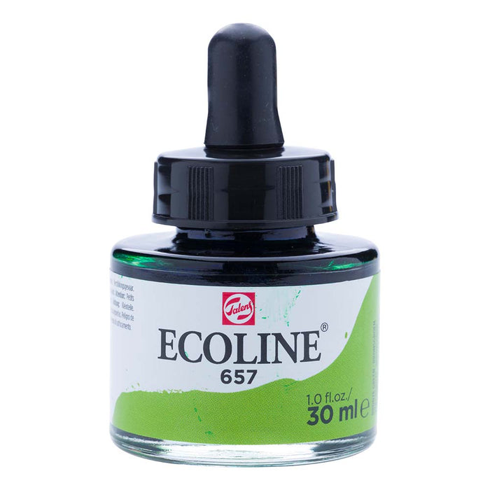 Bottle of Ecoline Liquid Watercolour Ink Bronze Green