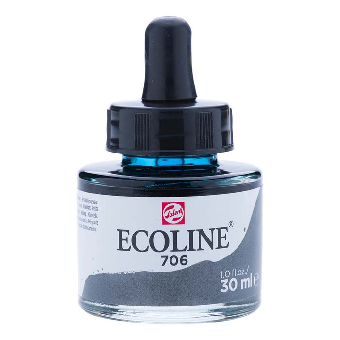 Bottle of Ecoline Liquid Watercolour Ink Deep Grey