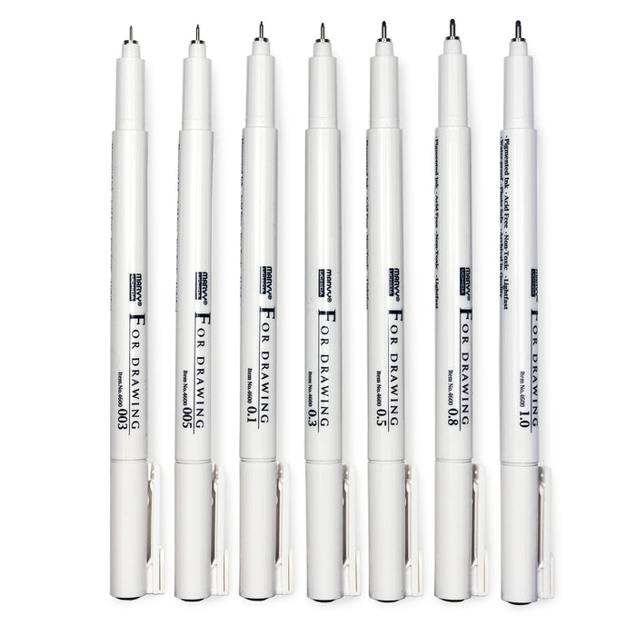 Marvy For Drawing Fineliner - Set of 8 Pens