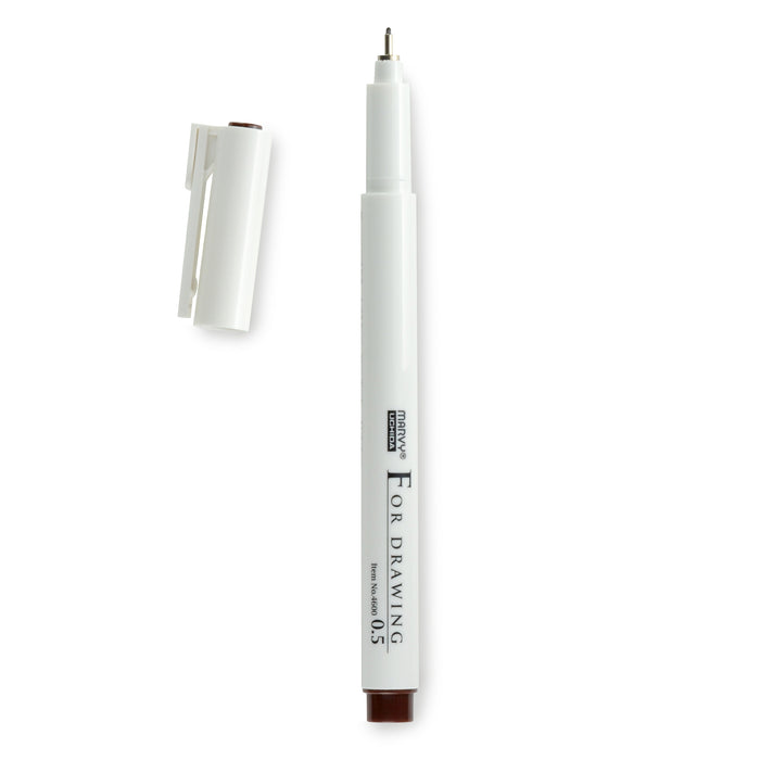 0.5mm Brown Marvy For Drawing Fineliner