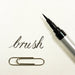 Illustration of the word "brush" written with the Black Sumi-Iro Akashiya ThinLINE Brush Pen