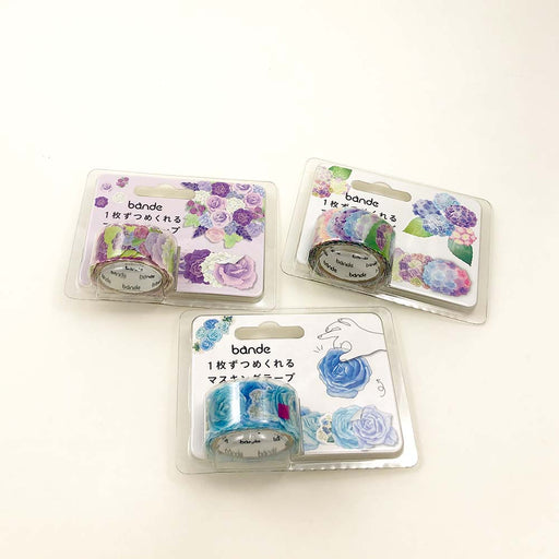 Blue & Purple Flowers Selection Bande Washi Roll Stickers