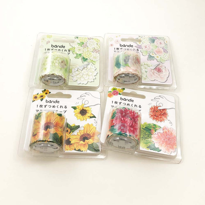 Large Flowers Bande Washi Roll Stickers
