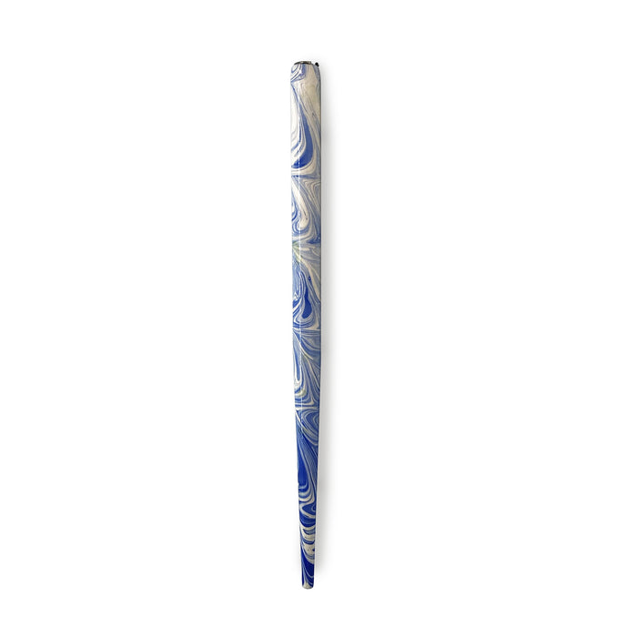 Blue Marble on White Calligraphy Pen Holder