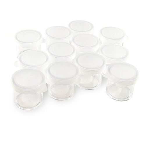 Pack of 12 buddy cups that are airtight and reusable. 