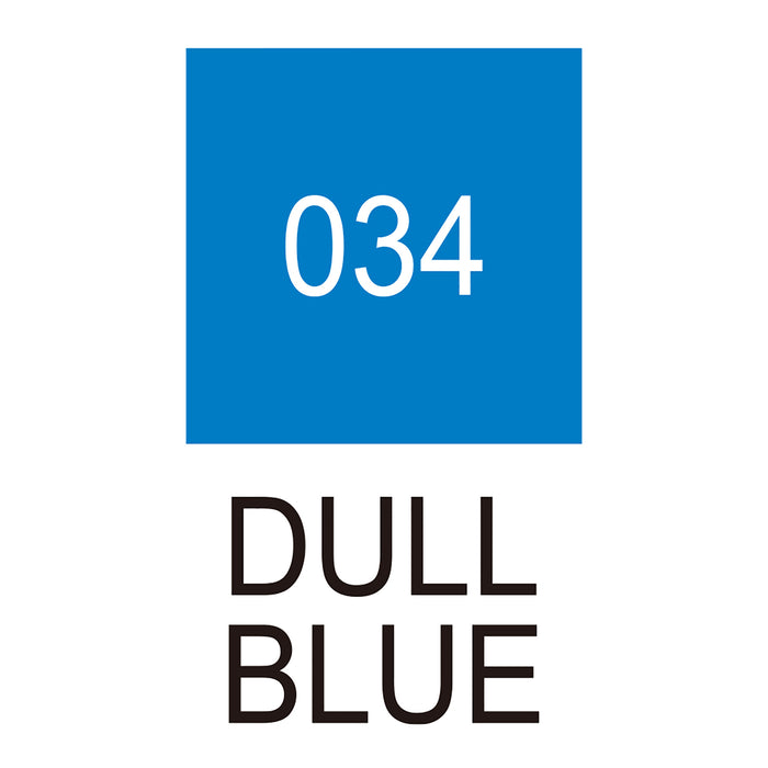 Colour chart for the Dull Blue (034) Kuretake ZIG Clean Colour Brush Pen