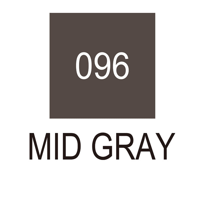 Colour chart for the Mid Gray (096) Kuretake ZIG Clean Colour Brush Pen