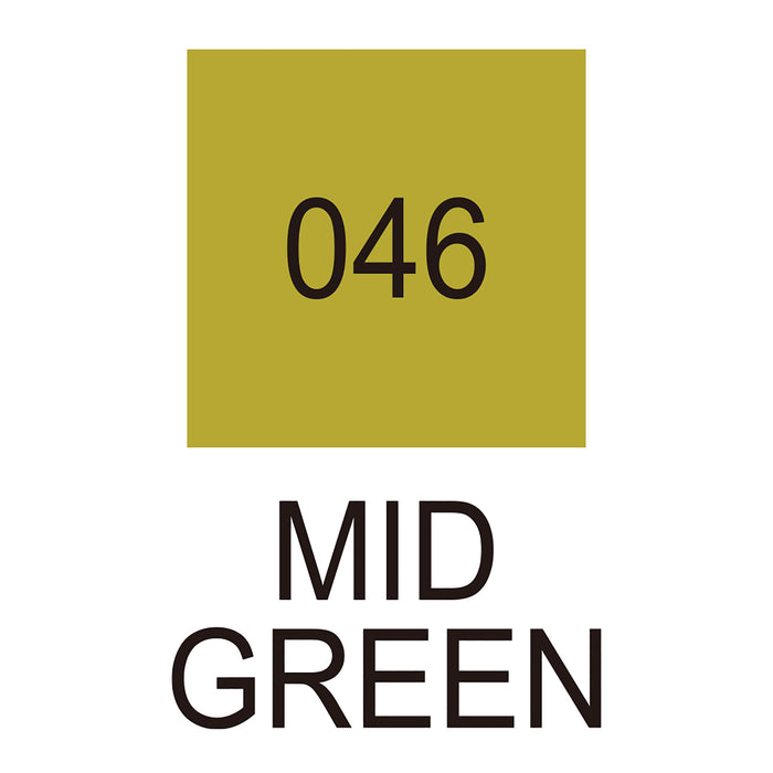 Colour chart for the Mid Green (046) Kuretake ZIG Clean Colour Brush Pen
