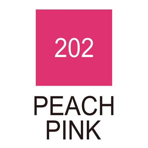 Colour chart for the Peach Pink (202) Kuretake ZIG Clean Colour Brush Pen