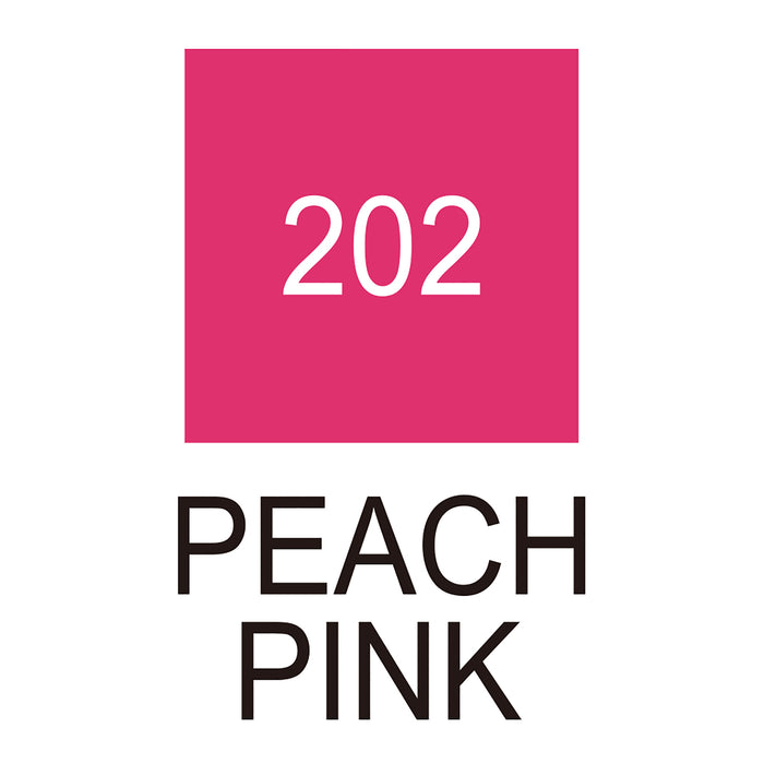 Colour chart for the Peach Pink (202) Kuretake ZIG Clean Colour Brush Pen
