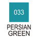 Colour chart for the Persian Green (033) Kuretake ZIG Clean Colour Brush Pen
