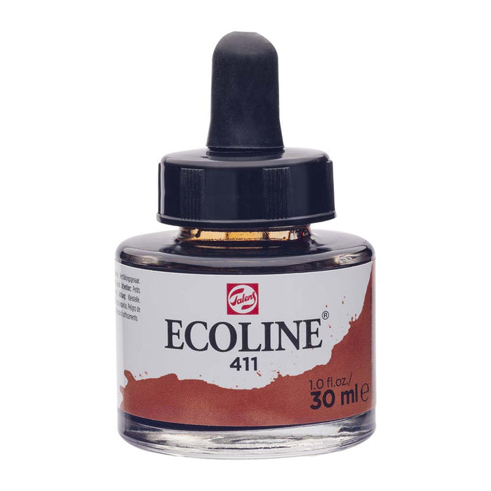 Bottle of Ecoline Liquid Watercolour Ink Burnt Sienna