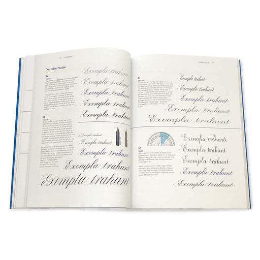 Pages 76 and 77 of the Front Cover of the Flourish – An introduction to Historical Copperplate and Modern Calligraphy Book 