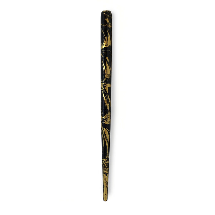 Gold Marble on Black Calligraphy Pen Holder