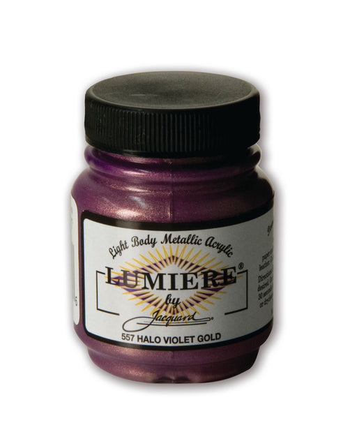 Bottle of Jacquard Lumiere Paint Halo Violet Gold Colour