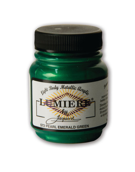 Bottle of Jacquard Lumiere Paint Pearlescent Emerald Green Colour