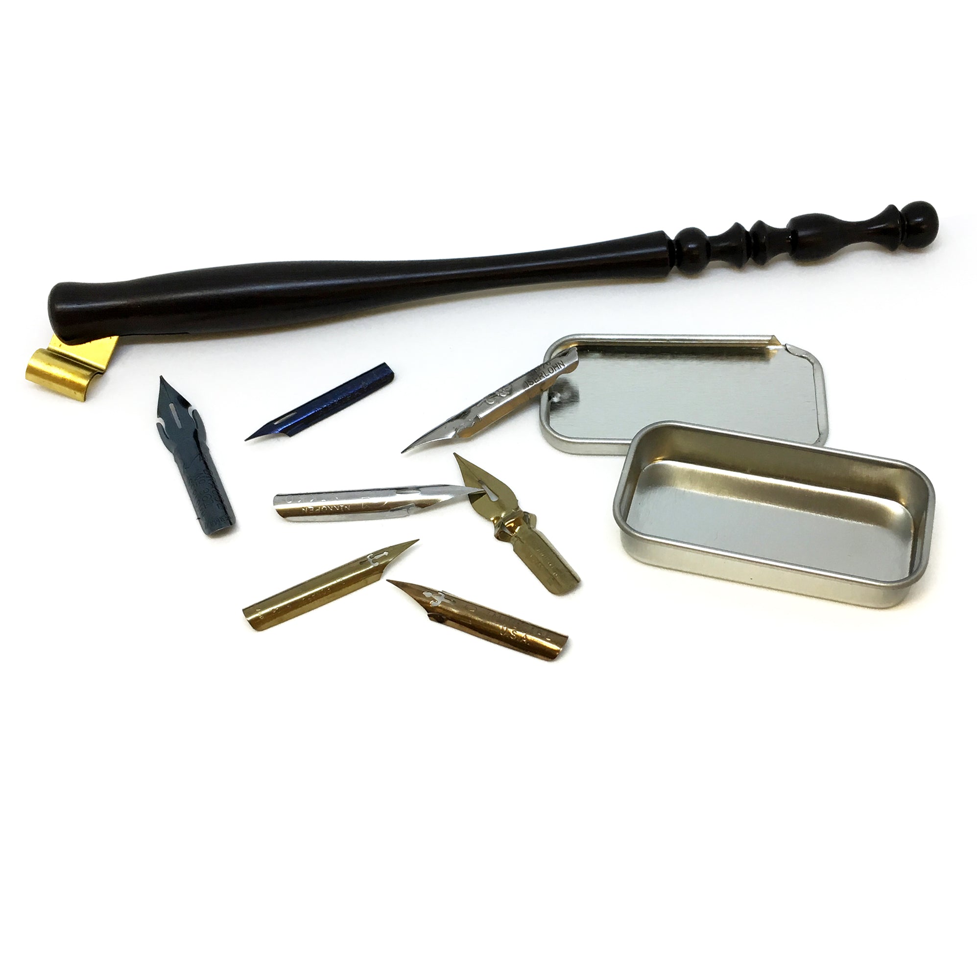 Ornamental Oblique Pen Holder and Nib Selection Scribblers