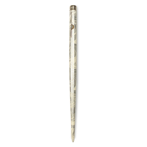 Silver and White Calligraphy Pen Holder With Lever