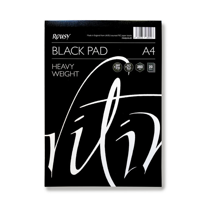 A4 Black Rousy Heavy Weight Calligraphy Pad