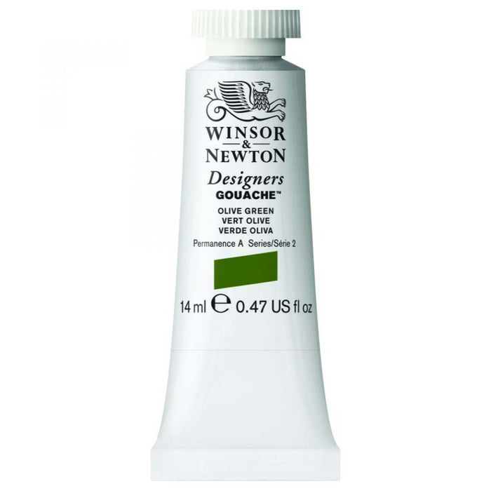 Tube of Winsor and Newton Designers Gouache Series 1 Olive Green