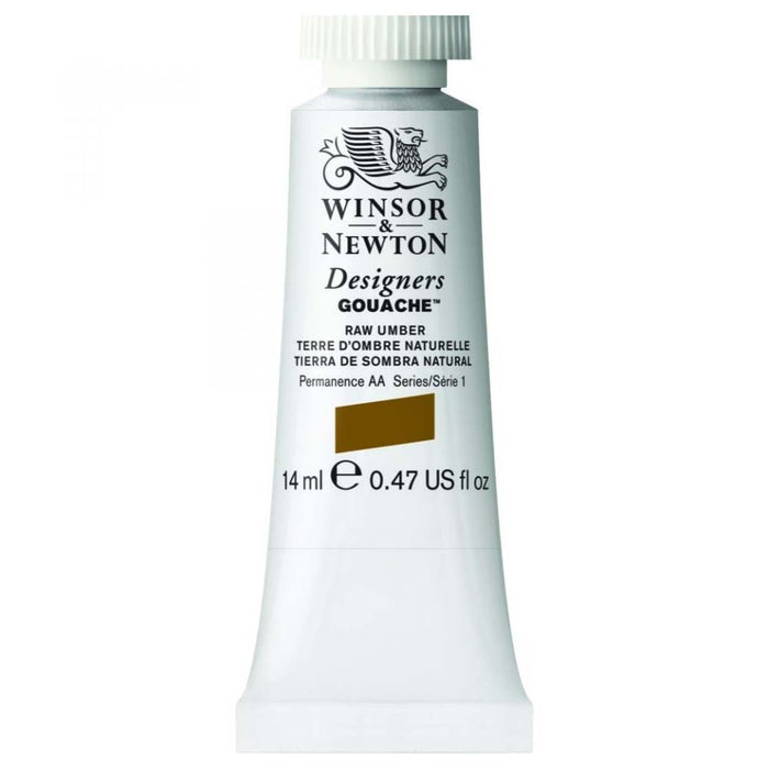 Tube of Winsor and Newton Designers Gouache Series 1 Raw Umber