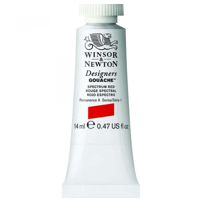Tube of Winsor and Newton Designers Gouache Series 1 Spectrum Red