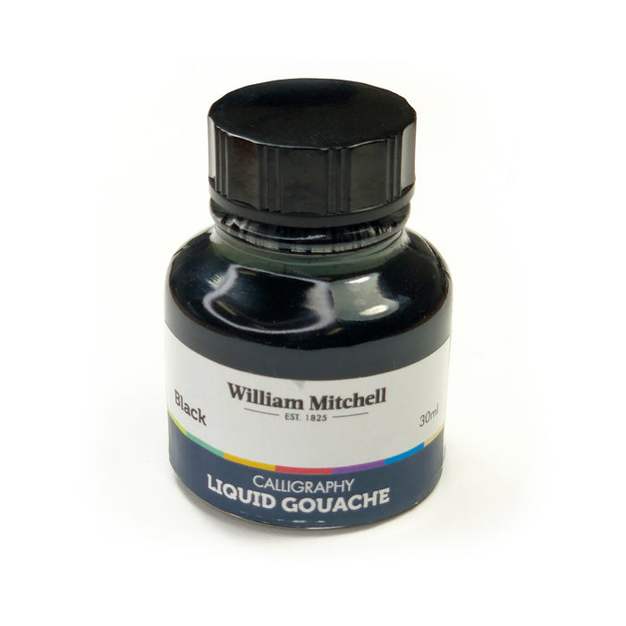 Bottle of Black William Mitchell Liquid Gouache Ink