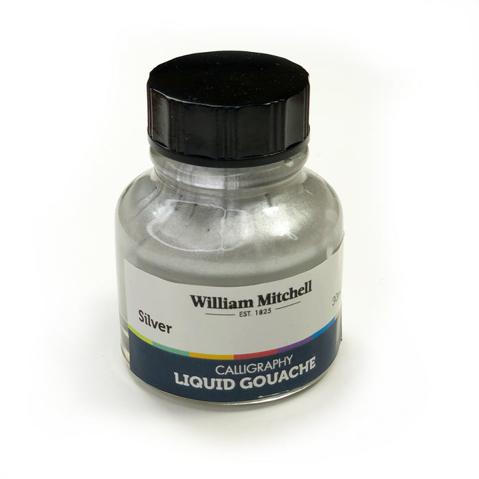 Bottle of Silver William Mitchel Liquid Gouache Ink