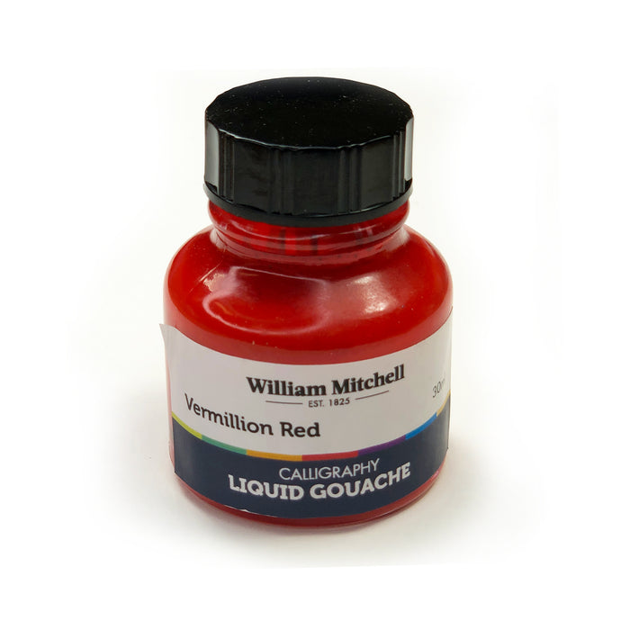 Bottle of Vermillion Red William Mitchel Liquid Gouache Ink