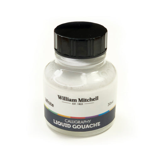 Bottle of White William Mitchel Liquid Gouache Ink