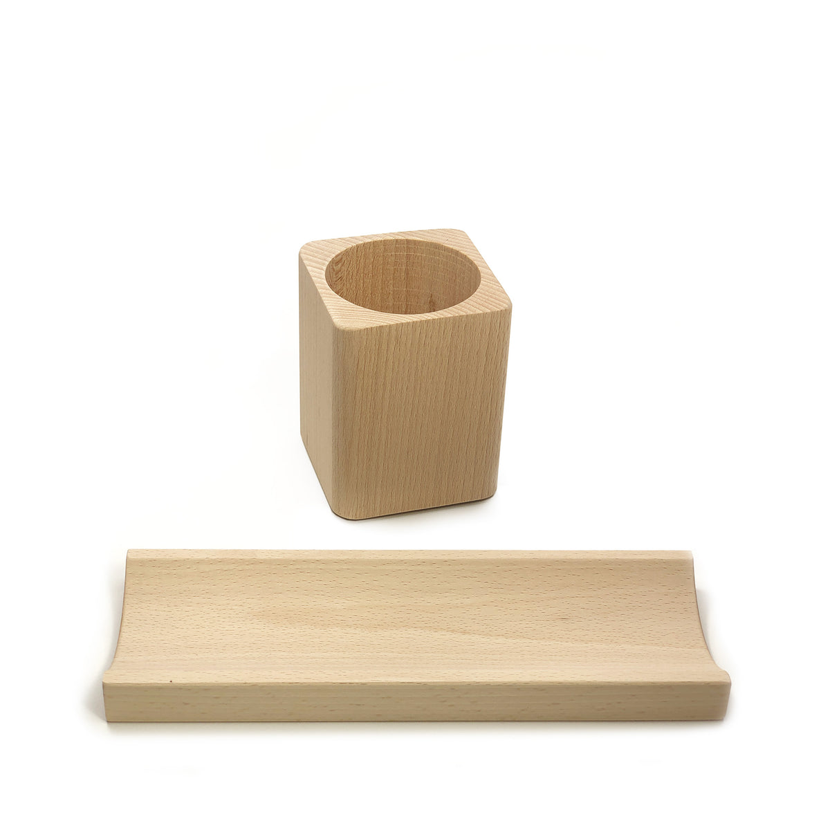 Wooden Pen Pot And Tray 