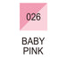 Colour chart for the Baby Pink 026 Kuretake ZIG Memory System Brushables Brush Pen