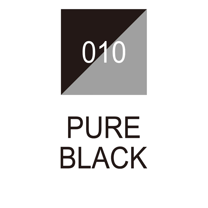 Colour chart for the Pure Black 010 Kuretake ZIG Memory System Brushables Brush Pen