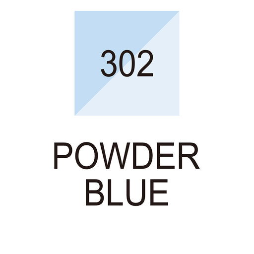 Colour chart for the Powder Blue 302 Kuretake ZIG Memory System Brushables Brush Pen