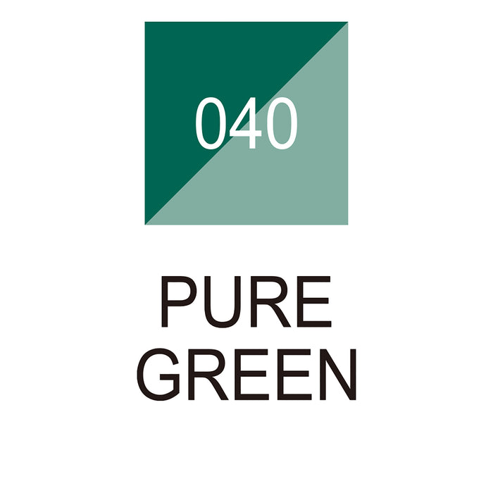Colour chart for the Pure Green 040 Kuretake ZIG Memory System Brushables Brush Pen