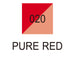 Colour chart for the Pure Red 020 Kuretake ZIG Memory System Brushables Brush Pen