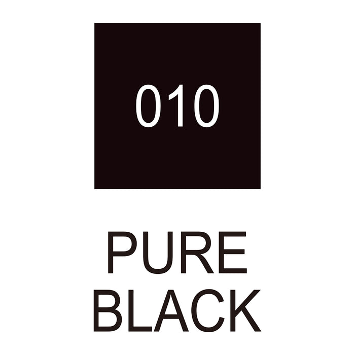 Colour chart for Pure Black (010) Kuretake ZIG Memory System Calligraphy Pen